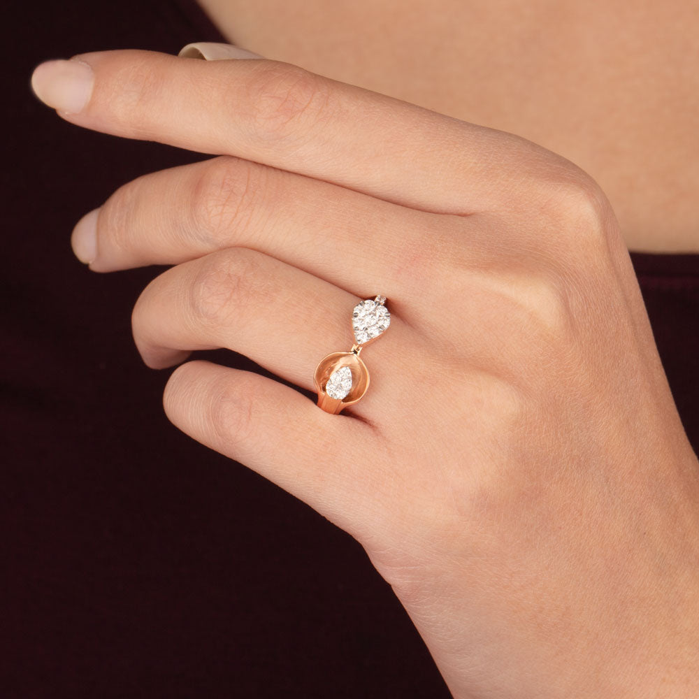 18K Rose Gold Diamond Ring - 0.367ct VVS-VS-GH