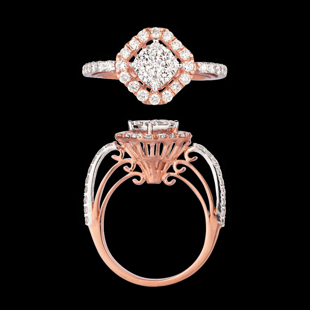 18K Rose Gold Diamond Ring - 0.93ct VVS-VS-GH