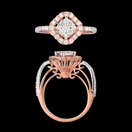 18K Rose Gold Diamond Ring - 0.93ct VVS-VS-GH
