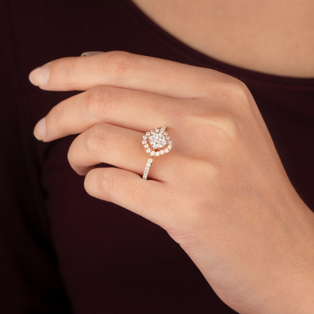 18K Rose Gold Diamond Ring - 0.93ct VVS-VS-GH