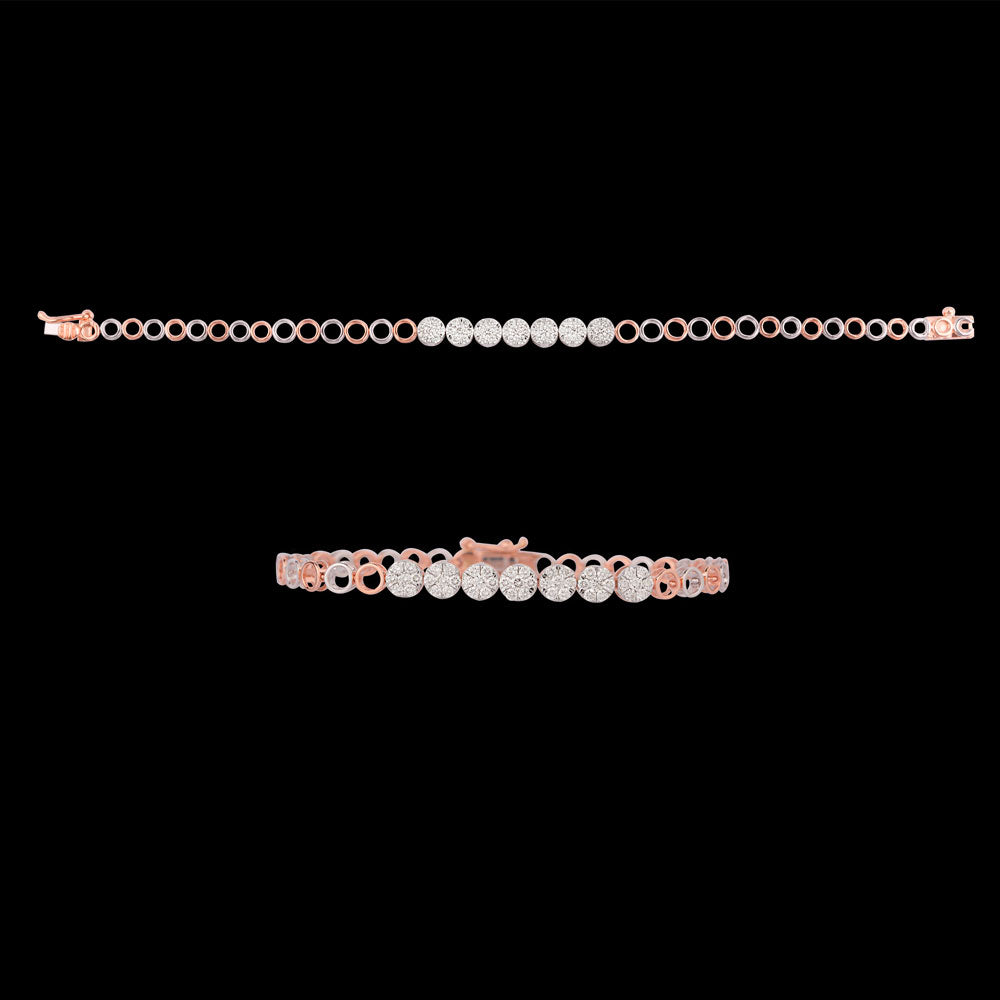 18K Rose Gold Diamond Bracelet - 0.991ct VS-HI