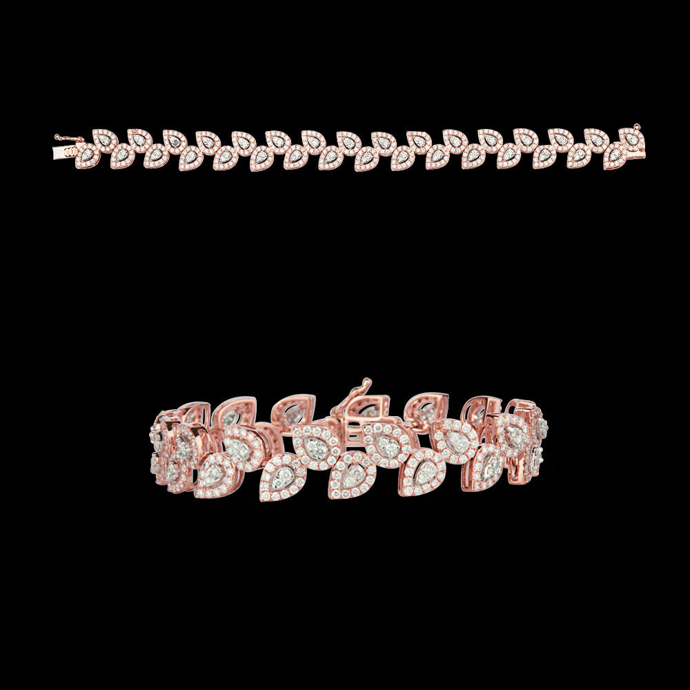 18K Rose Gold Diamond Bracelet - 4.57ct VS-SI-HI