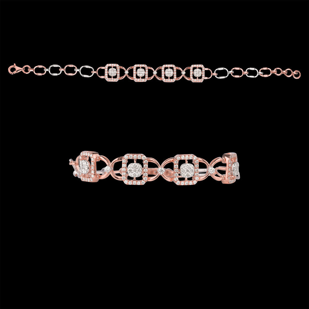 18K Rose Gold Diamond Bracelet - 1.344ct VVS-VS-GH