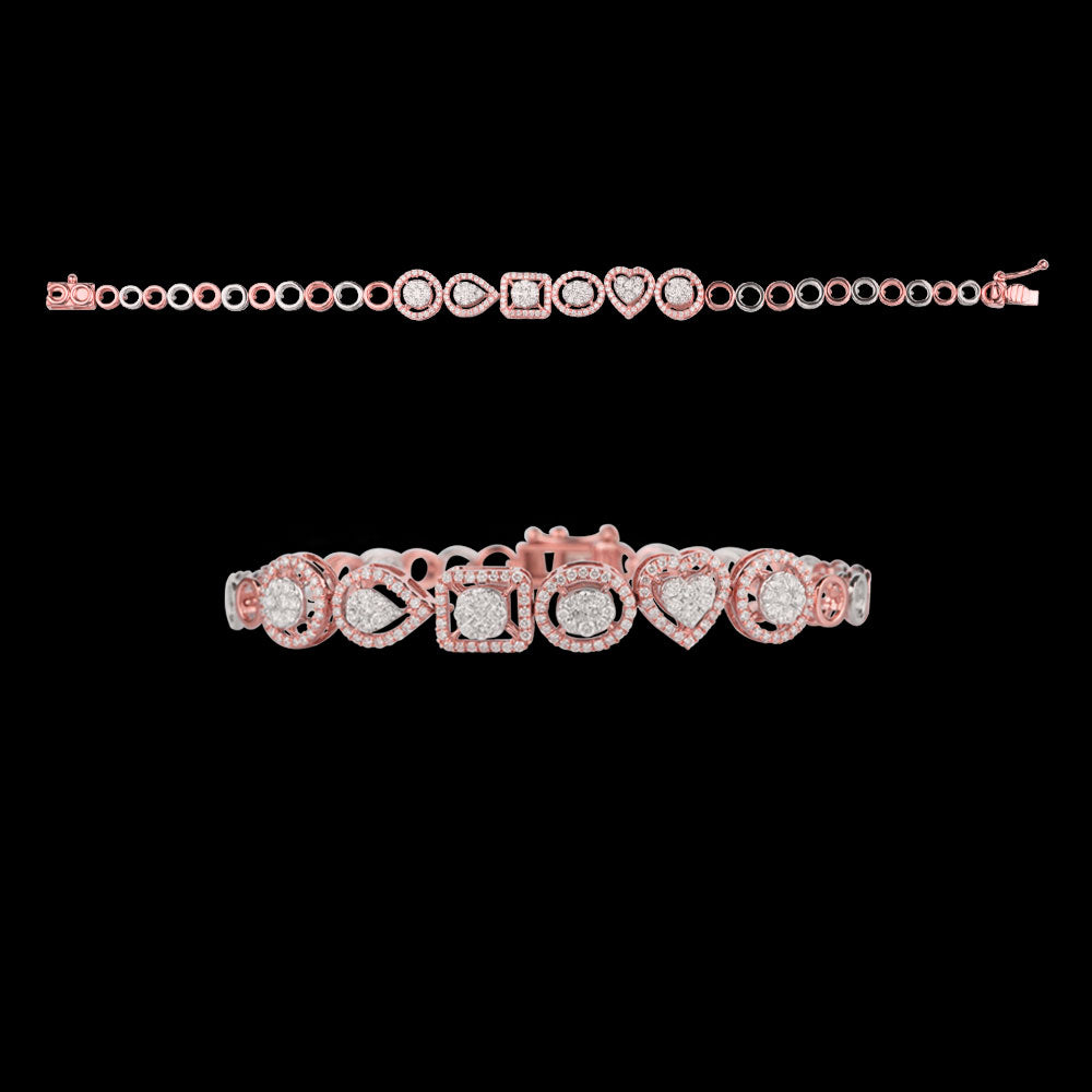 18K Rose Gold Diamond Bracelet - 1.38ct VVS-VS-GH