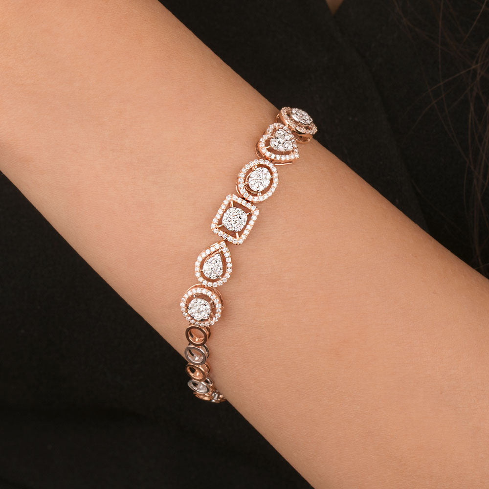18K Rose Gold Diamond Bracelet - 1.38ct VVS-VS-GH