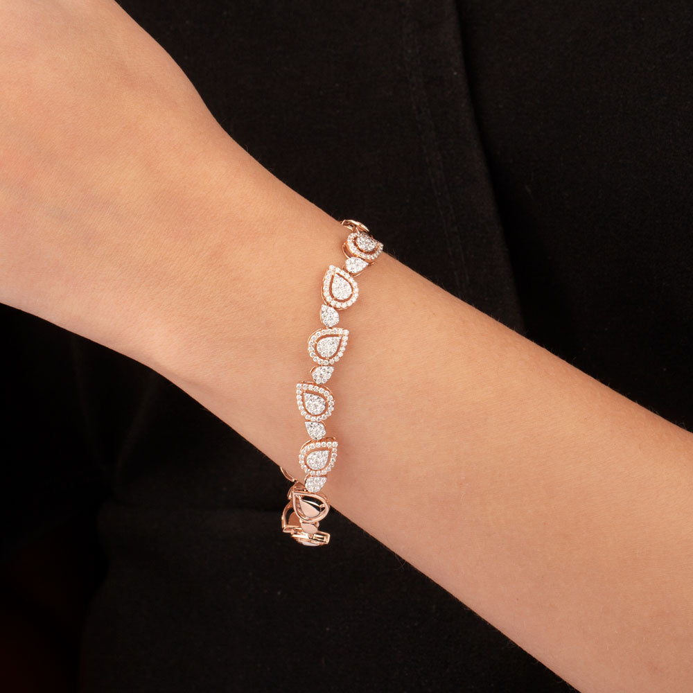 14K Rose Gold Diamond Bracelet - 1.479ct VVS-VS-GH