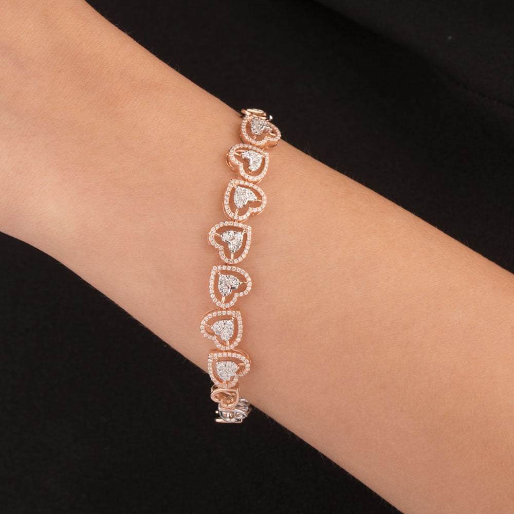 18K Rose Gold Diamond Bracelet - 0.927ct VVS-VS-GH