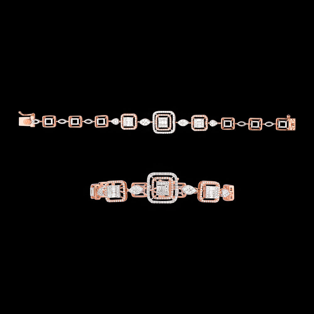 18K Rose Gold Diamond Bracelet - 1.591ct VVS-VS-GH