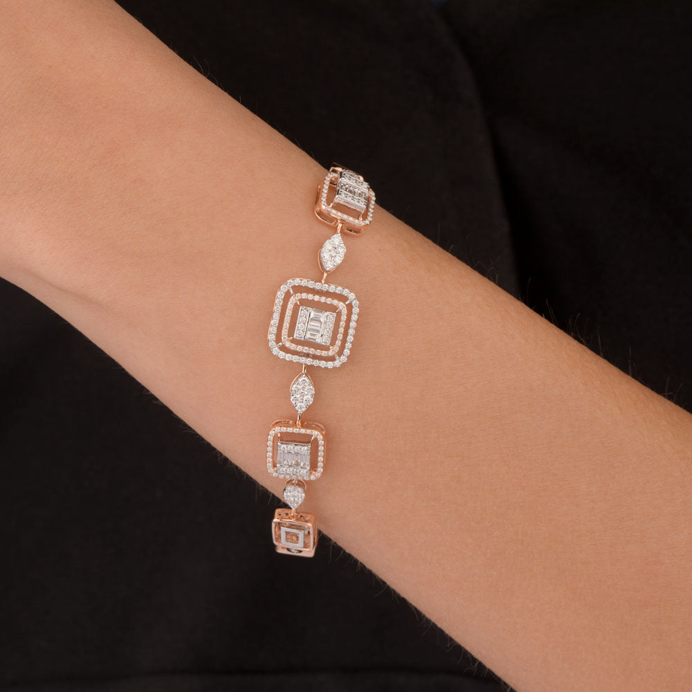 18K Rose Gold Diamond Bracelet - 1.591ct VVS-VS-GH
