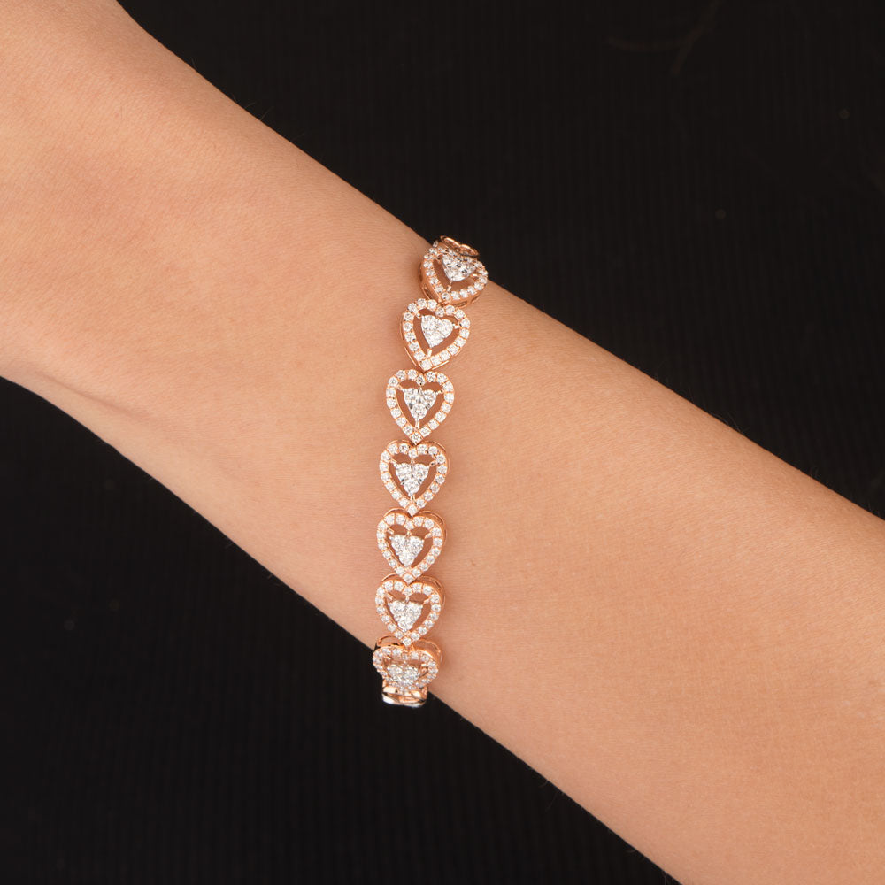 18K Rose Gold Diamond Bracelet - 1.83ct VVS-VS-GH