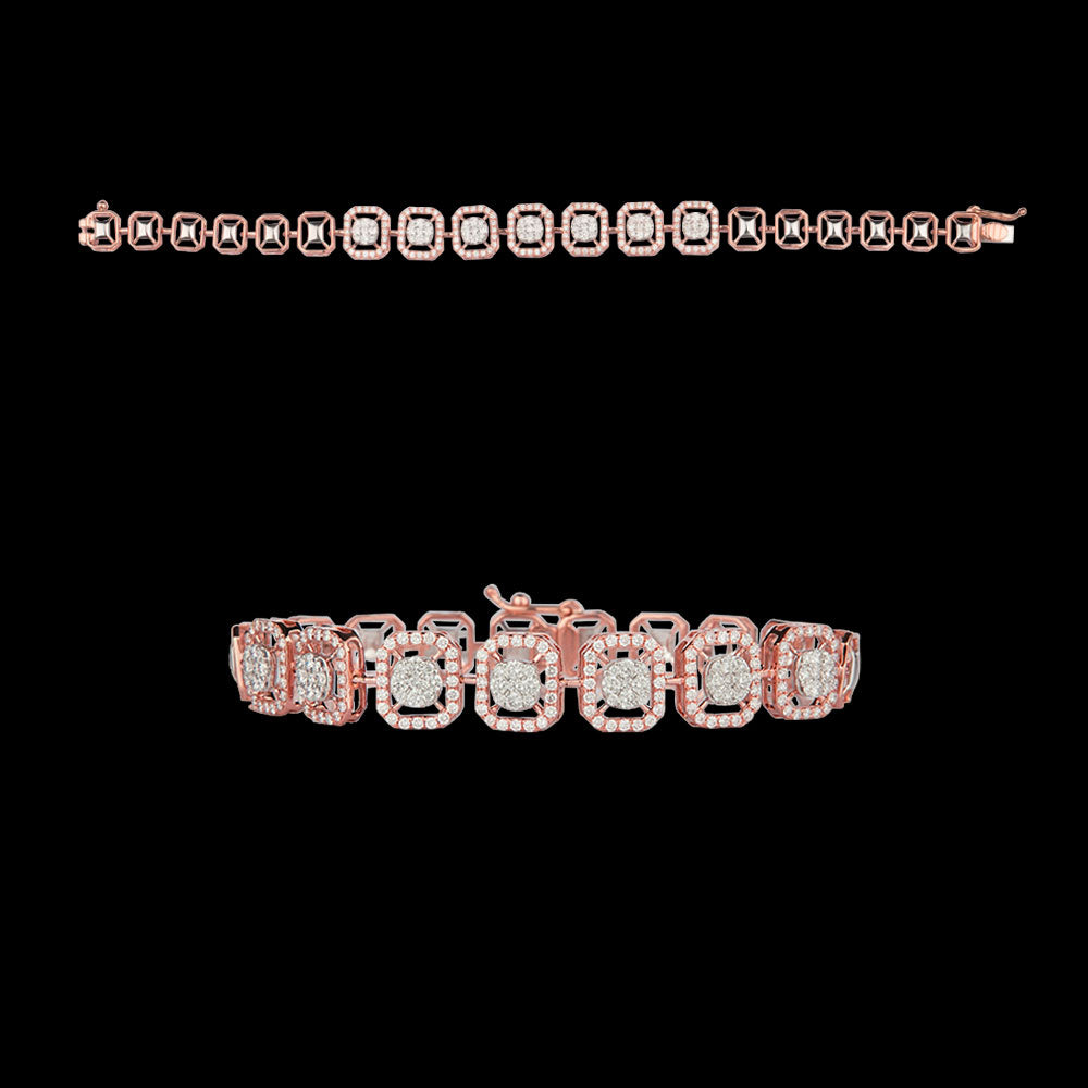 14K Rose Gold Diamond Bracelet - 2.01ct VVS-VS-GH