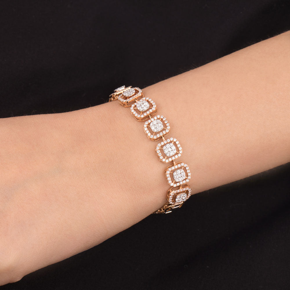 14K Rose Gold Diamond Bracelet - 2.01ct VVS-VS-GH