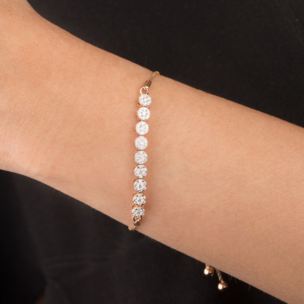 18K Rose Gold Diamond Bracelet - 0.804ct VVS-VS-GH