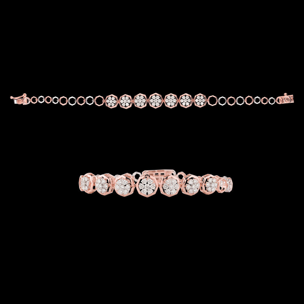 18K Rose Gold Diamond Bracelet - 1.48ct VVS-VS-GH
