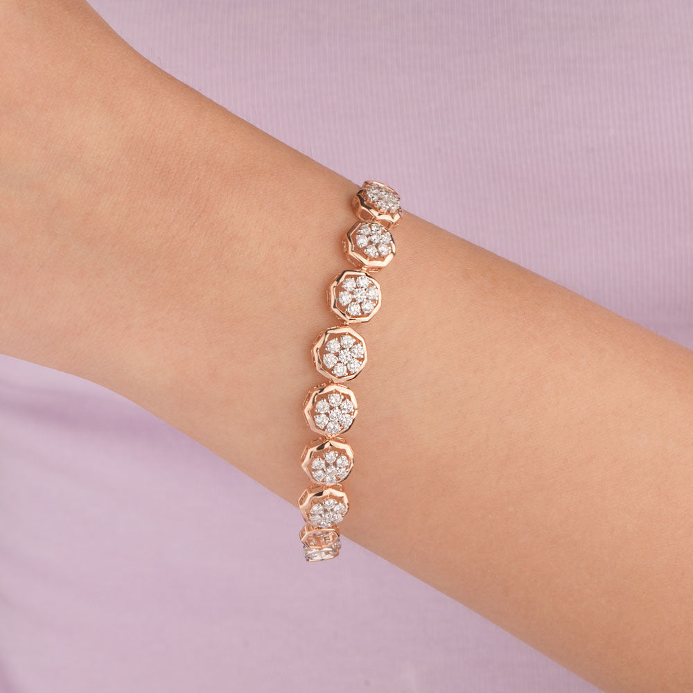 18K Rose Gold Diamond Bracelet - 1.48ct VVS-VS-GH