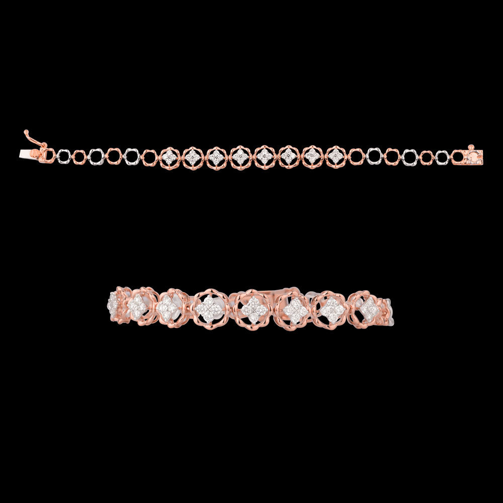 14K Rose Gold Diamond Bracelet - 1.28ct VVS-VS-GH