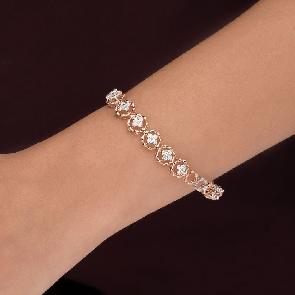 14K Rose Gold Diamond Bracelet - 1.28ct VVS-VS-GH