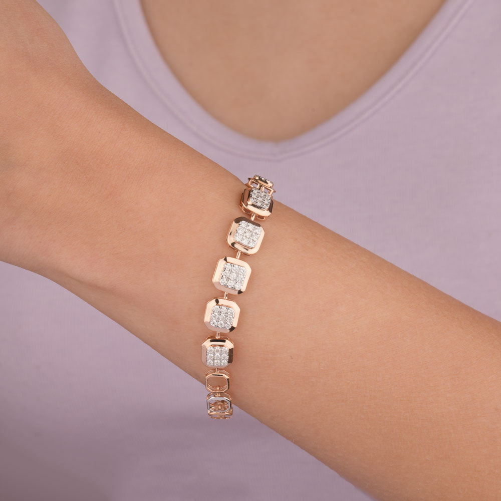 18K Rose Gold Diamond Bracelet - 1.255ct VS-HI