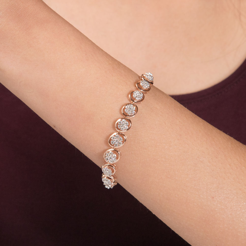 14K Rose Gold Diamond Bracelet - 2.078ct VVS-VS-HI
