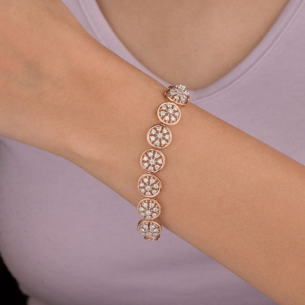 18K Rose Gold Diamond Bracelet - 1.779ct VVS-VS-HI