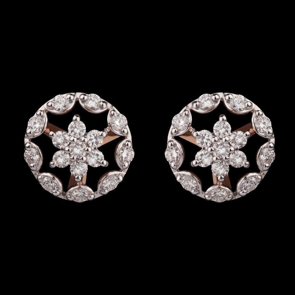 14K Rose Gold Diamond Earrings - 0.61ct VVS-VS-GH