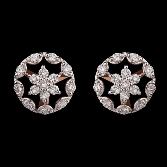 14K Rose Gold Diamond Earrings - 0.61ct VVS-VS-GH