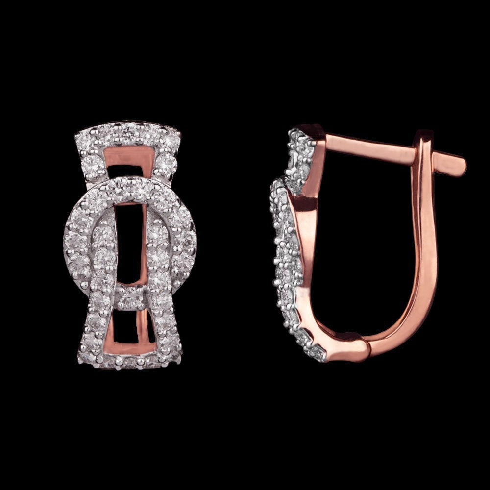 14K Rose Gold Diamond Earrings - 0.85ct VVS-VS-GH