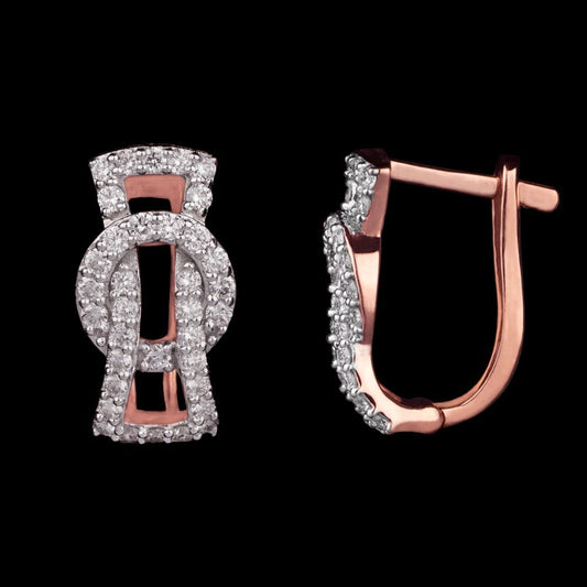 14K Rose Gold Diamond Earrings - 0.85ct VVS-VS-GH