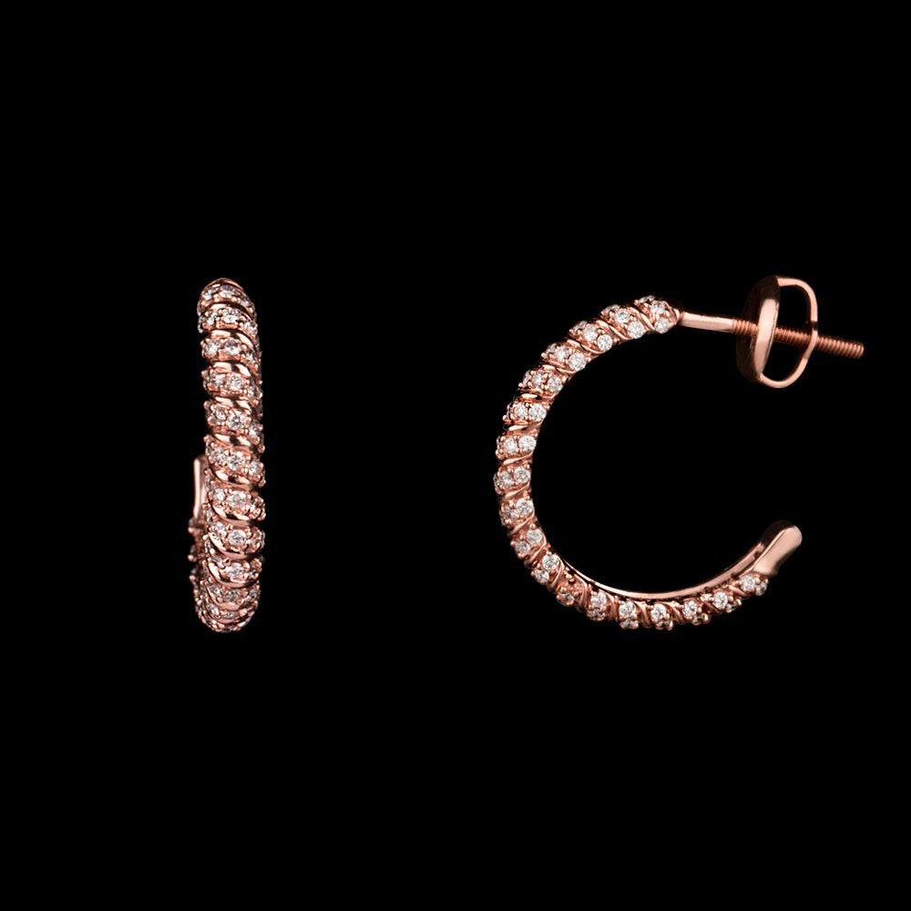 18K Rose Gold Diamond Earrings - 0.61ct VVS-VS-HI