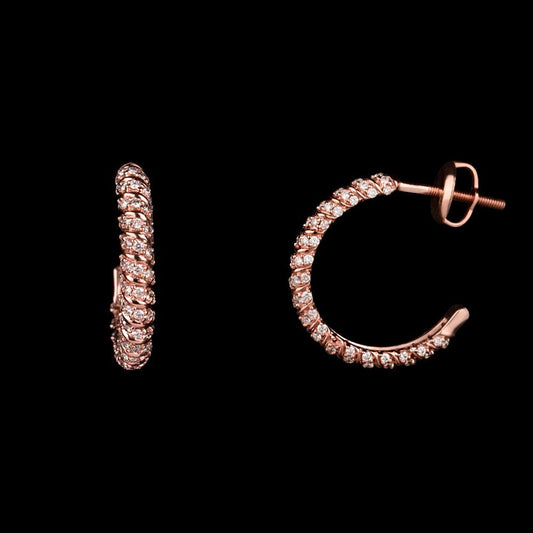 18K Rose Gold Diamond Earrings - 0.61ct VVS-VS-HI
