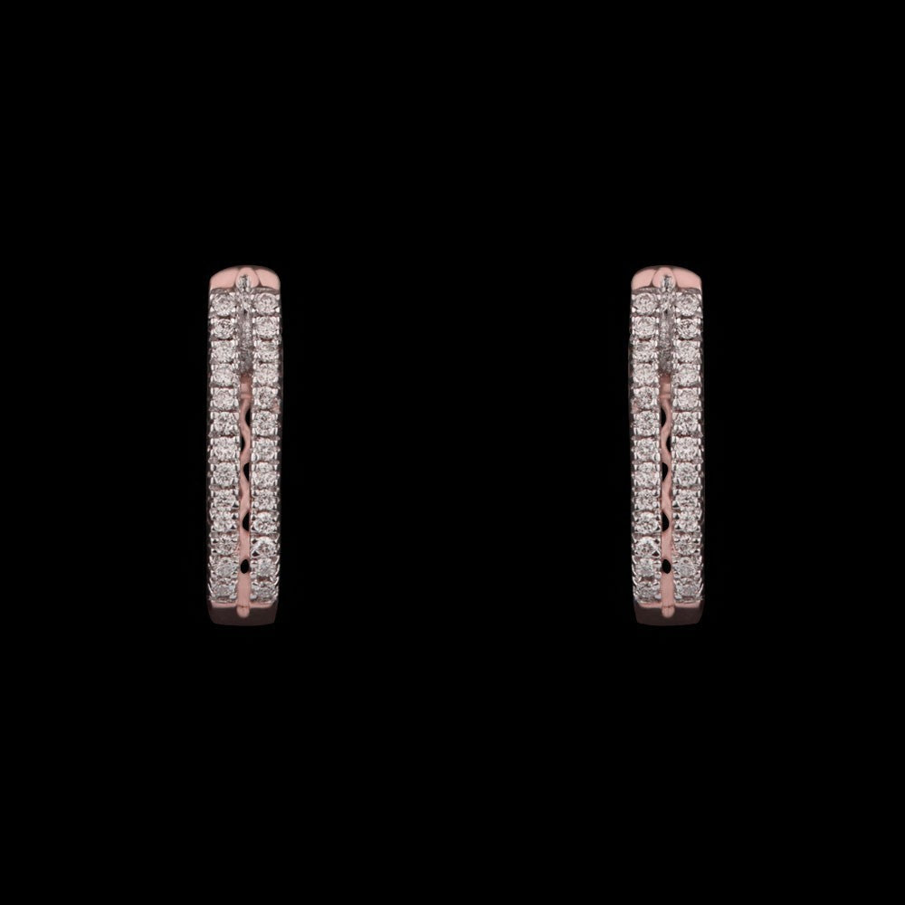 18K Rose Gold Diamond Earrings - 0.24ct VVS-VS-HI