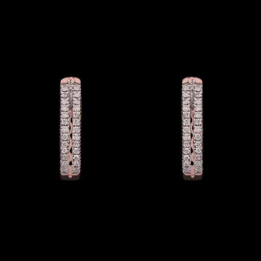 18K Rose Gold Diamond Earrings - 0.24ct VVS-VS-HI
