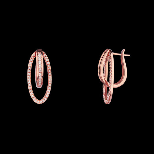 14K Rose Gold Diamond Earrings - 0.5ct VVS-VS-HI