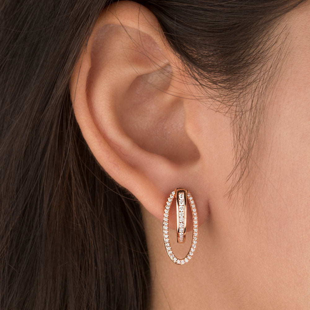 14K Rose Gold Diamond Earrings - 0.5ct VVS-VS-HI