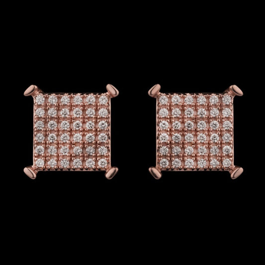 14K Rose Gold Diamond Earrings - 0.22ct VVS-VS-HI