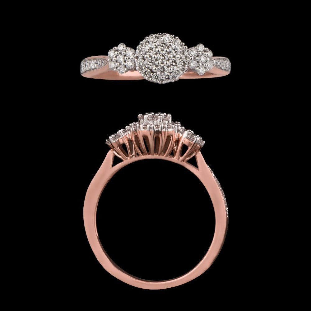 14K Rose Gold Diamond Ring - 0.37ct VVS-VS-HI