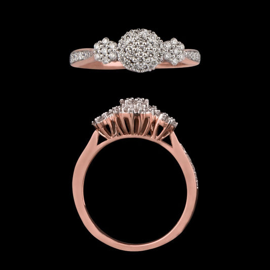 14K Rose Gold Diamond Ring - 0.37ct VVS-VS-HI