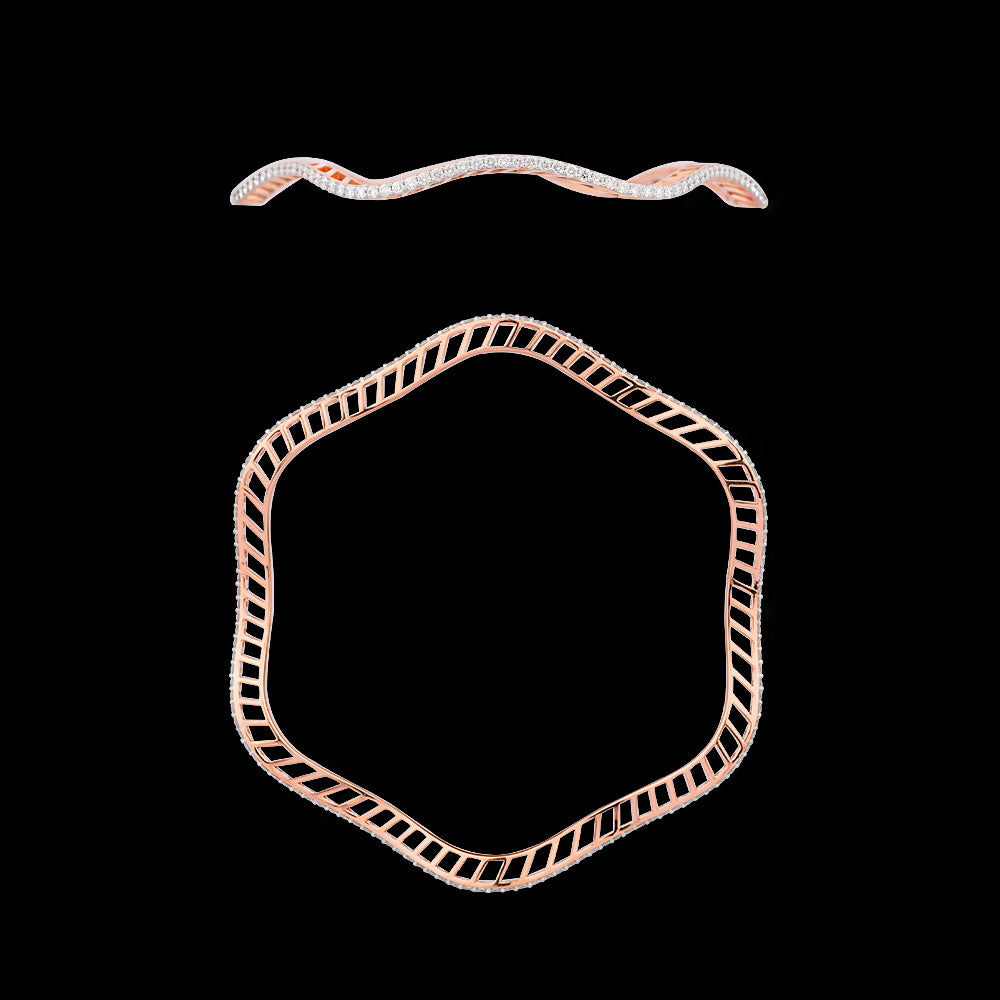 14K Rose Gold Diamond Bangle - 4.16ct VVS-VS-HI