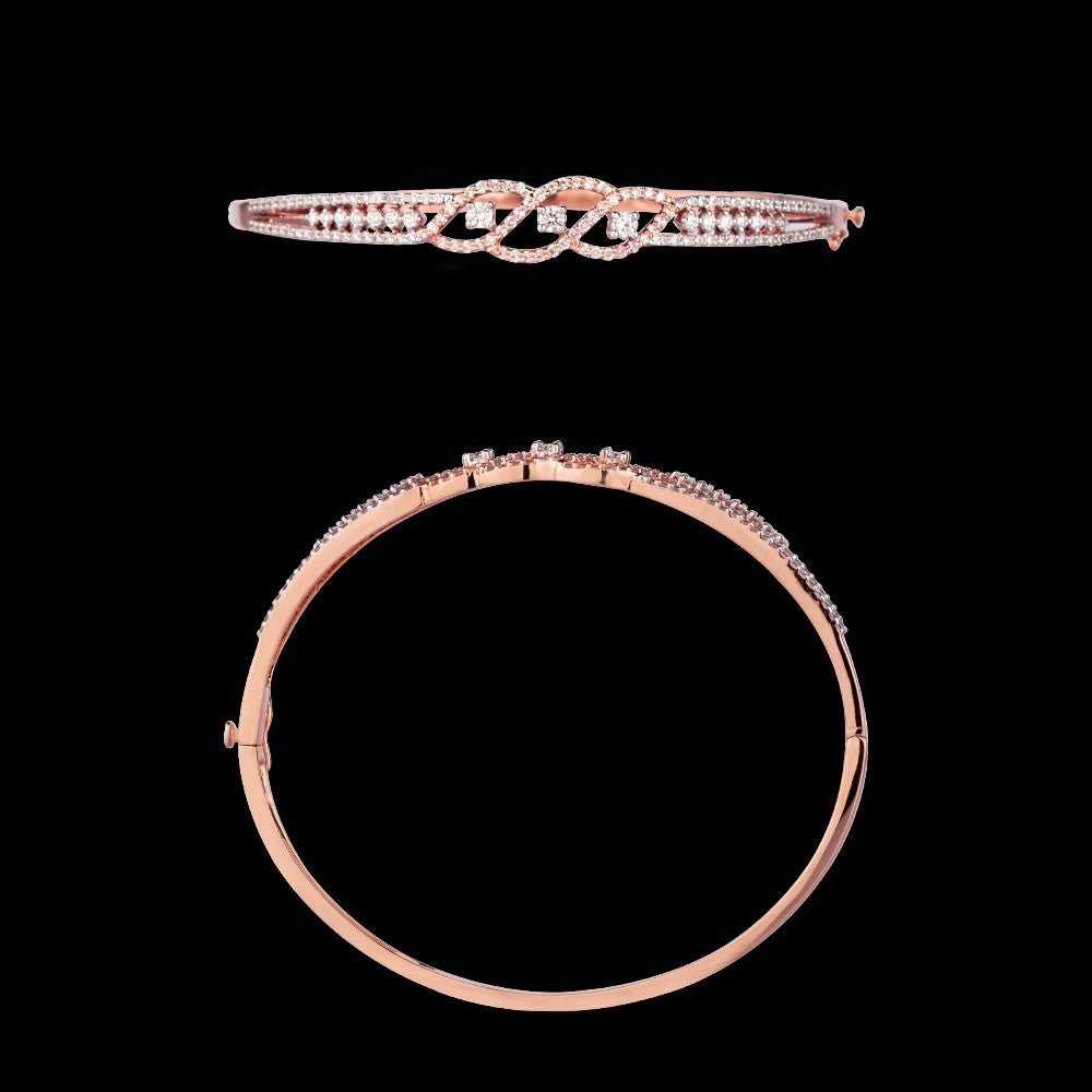 14K Rose Gold Diamond Kada - 1.06ct VVS-VS-HI