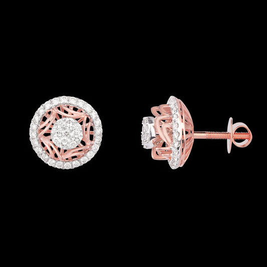 14K Rose Gold Diamond Earrings - 0.87ct VVS-VS-HI