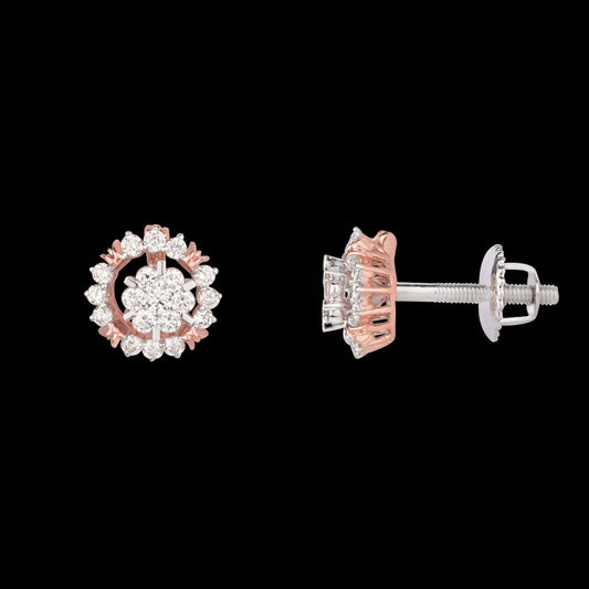 14K Rose Gold Diamond Earrings - 0.95ct VVS-VS-IJ
