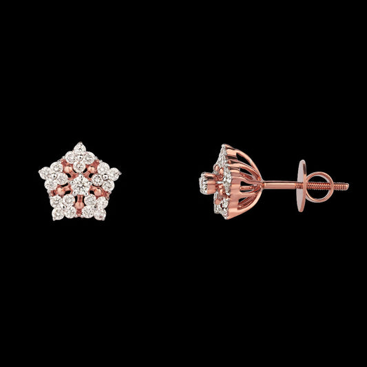 14K Rose Gold Diamond Earrings - 0.71ct VVS-VS-HI