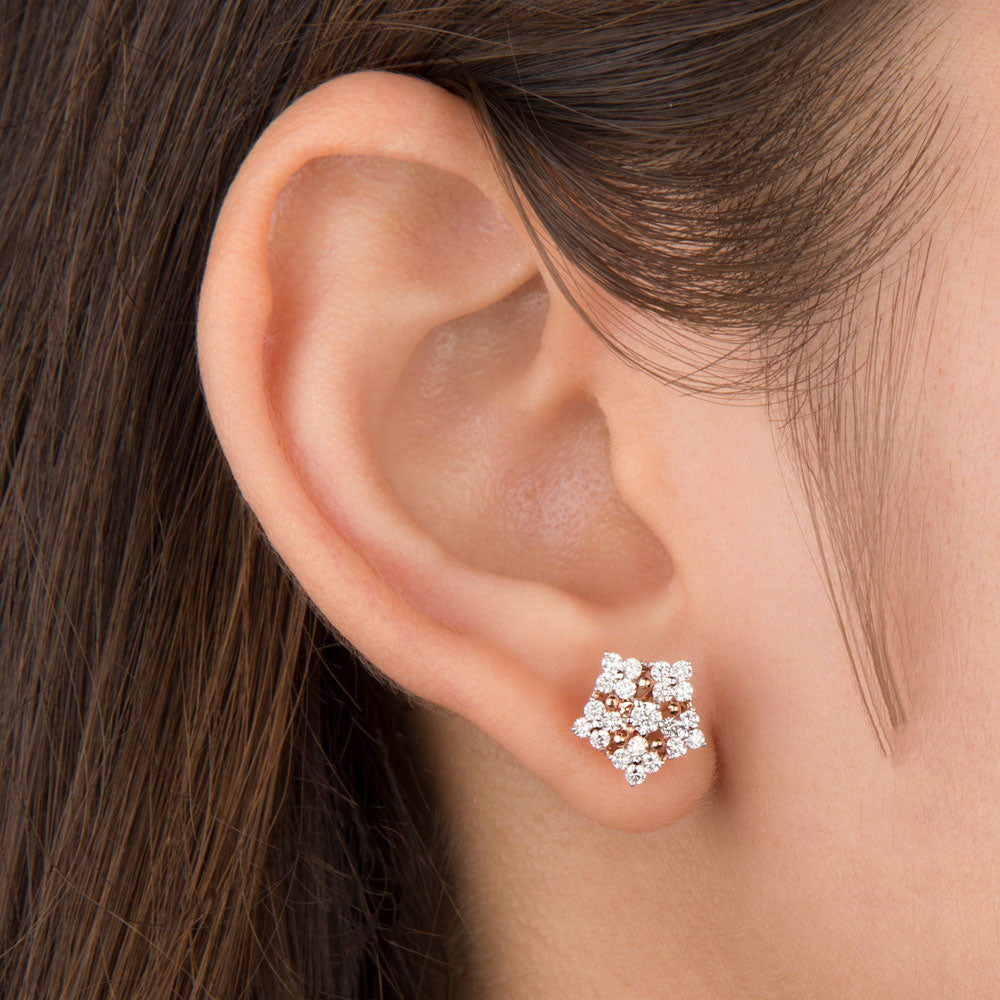 14K Rose Gold Diamond Earrings - 0.71ct VVS-VS-HI
