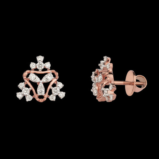 14K Rose Gold Diamond Earrings - 0.63ct VVS-VS-IJ