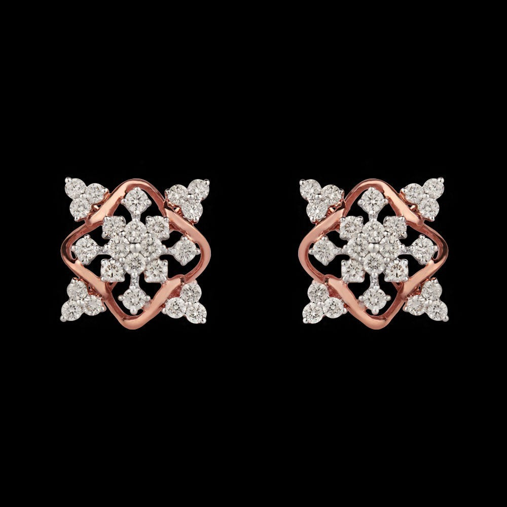 14K Rose Gold Diamond Earrings - 0.74ct VVS-VS-IJ