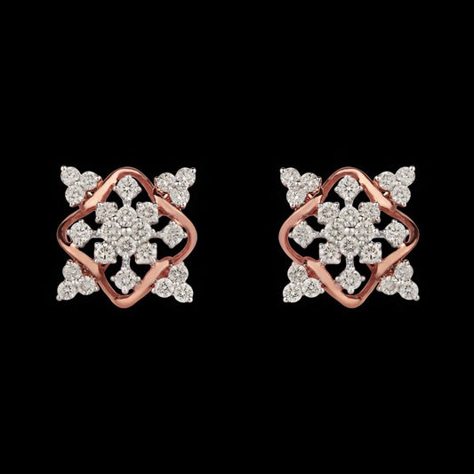 14K Rose Gold Diamond Earrings - 0.74ct VVS-VS-IJ