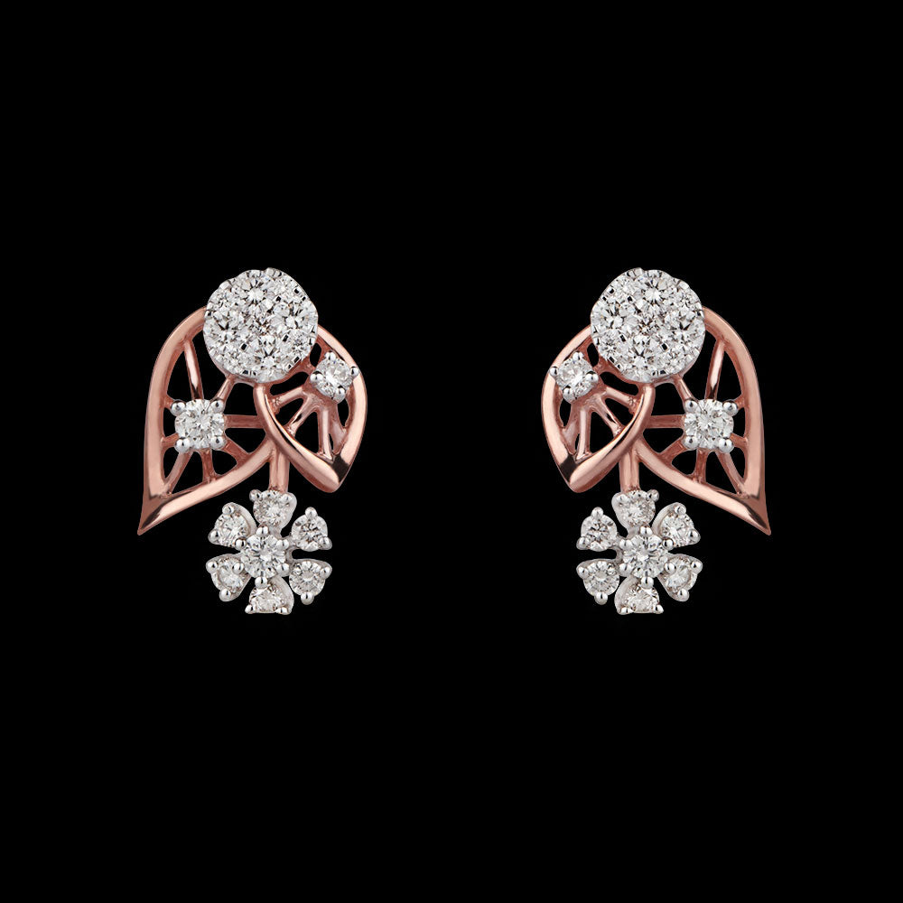 14K Rose Gold Diamond Earrings - 0.62ct VVS-VS-IJ