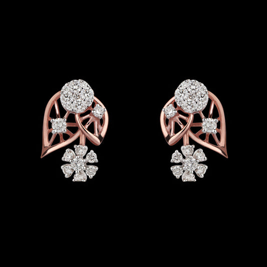 14K Rose Gold Diamond Earrings - 0.62ct VVS-VS-IJ