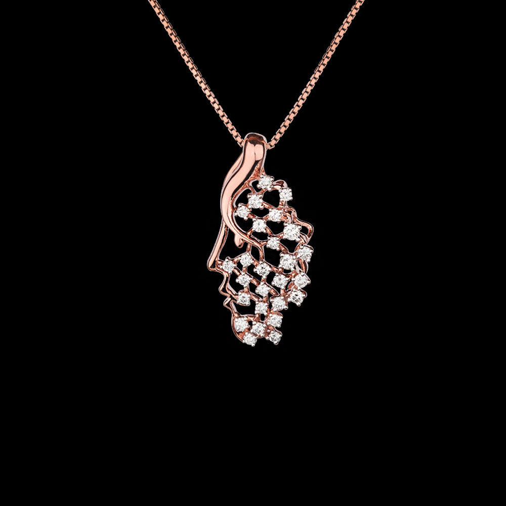 18K Rose Gold Diamond Pendant - 0.48ct VVS-VS-HI
