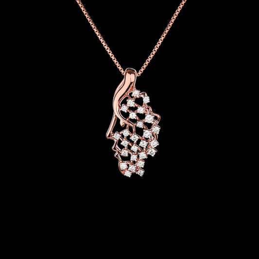 18K Rose Gold Diamond Pendant - 0.48ct VVS-VS-HI